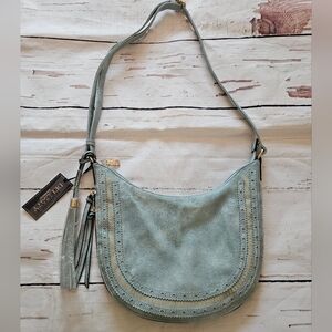 New Deluxity Los Angeles Vegan Leather Light Blue Western Purse
